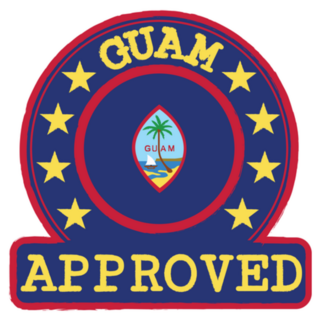Stamp Of Approved Logo With Guam Flag Sticker