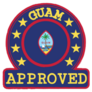 Stamp Of Approved Logo With Guam Flag Sticker