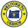 Stamp Welcome To Oregon Map Sticker