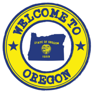 Stamp Welcome To Oregon Map Sticker