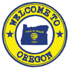 Stamp Welcome To Oregon Map Sticker