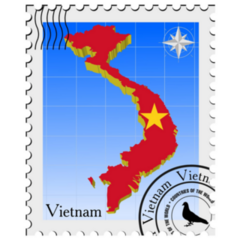 Stamp With Map Of Vietnam Sticker