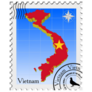 Stamp With Map Of Vietnam Sticker