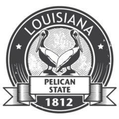 Stamp With Name Of Louisiana Pelican State Sticker