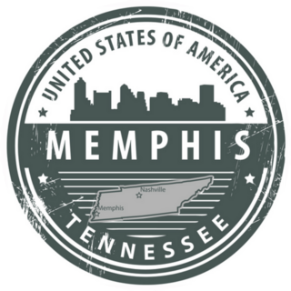 Stamp With Name Of Memphis, Tennessee Sticker