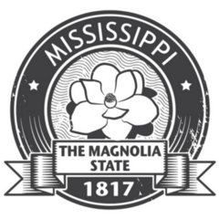 Stamp With Name Of Mississippi Magnolia Sticker