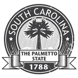 Stamp With Name Of South Carolina 1788 Sticker