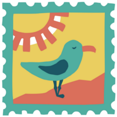 Stamp With Seagull Sticker