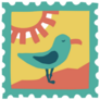 Stamp With Seagull Sticker