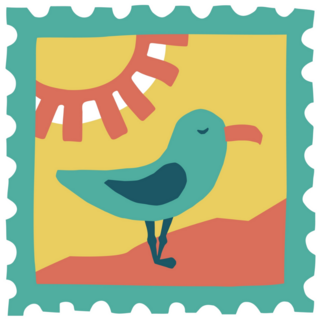 Stamp With Seagull Sticker