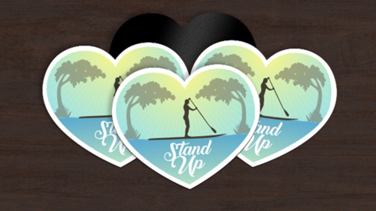 Stand Up Paddleboard Custom Heart Magnet