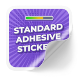Sticker with light adhesive, easy to remove after up to one year