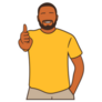 Standing And Smiling Man Giving Thumbs Up Sticker