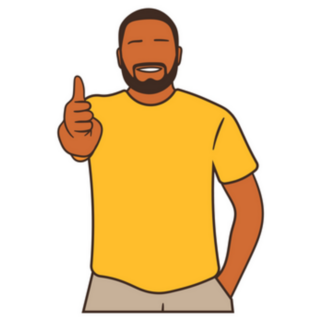 Standing And Smiling Man Giving Thumbs Up Sticker
