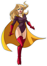 Standing Female Superhero Sticker
