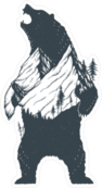 Standing Grizzly Bear With Mountains Sticker