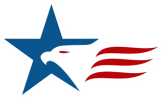 Star and America Eagle Logo Sticker