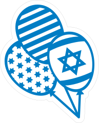 Star of David Balloons Sticker