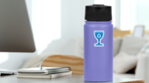 Star of David Chalice Sticker on a Water Bottle (New) example