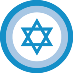 Star Of David Jewish Religion Symbol Blue Circle Sticker