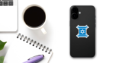 Star of David Scroll Sticker on a Phone (New) example