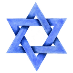 Star Of David Watercolor Illustration Sticker