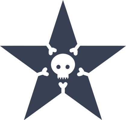 Star With Skull And Bones Sticker