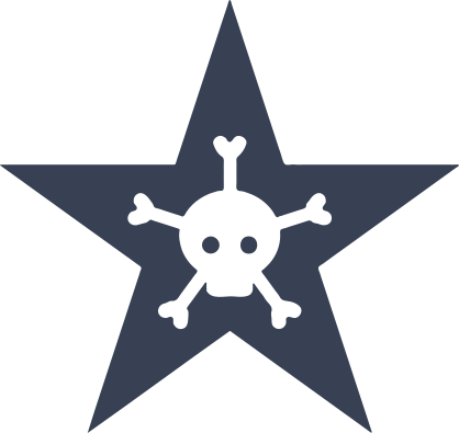 Star With Skull And Five Bones Sticker