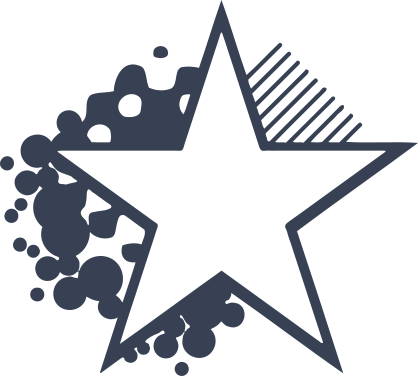 Star With Spots Behind Sticker