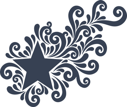 Star With Swirl Design Sticker
