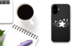 Star With Swirls And Stars Sticker on a Phone (New) example