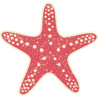 Starfish On Yellow Sticker