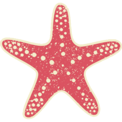 Starfish On Yellow Sticker