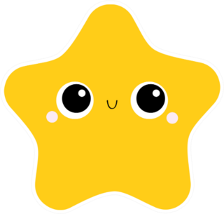 Starfish Toy Icon Big Eyes Sticker