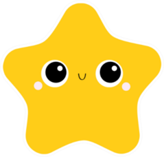 Starfish Toy Icon Big Eyes Sticker