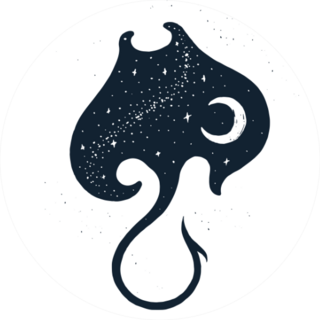 Starry Stingray Hand Drawn Sticker