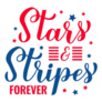 Stars And Stripes Forever Patriotic Lettering Sticker
