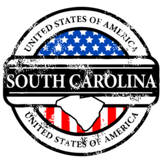 Stars And Stripes With Name Of South Carolina Sticker