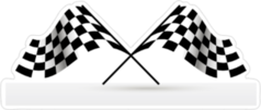 Start And Finish Flags Sticker