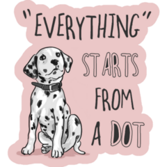 Starts Dot Dalmatian Sticker