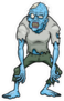 Starving Blue Cartoon Zombie Sticker