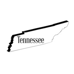 State 3d Map Outline Of Tennessee Sticker
