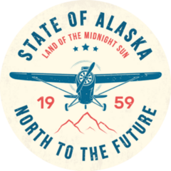 State Of Alaska North To The Future Circle Sticker