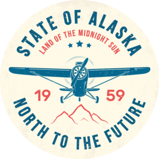 State Of Alaska North To The Future Circle Sticker