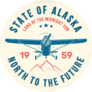State Of Alaska North To The Future Circle Sticker