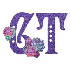 State Of Connecticut Abbreviation Purple Glitter Sticker