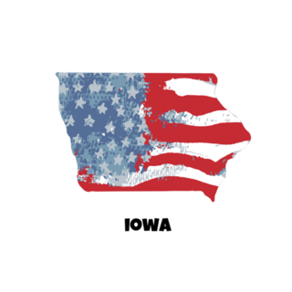 State Of Iowa Stars and Stripes sticker