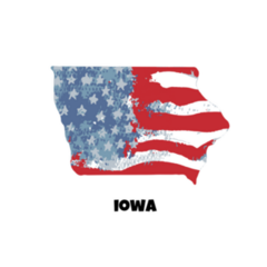 State Of Iowa Stars and Stripes sticker