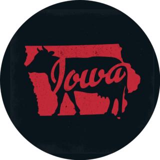 State Of Iowa With Cow Logo Sticker