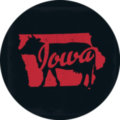 State Of Iowa With Cow Logo Sticker